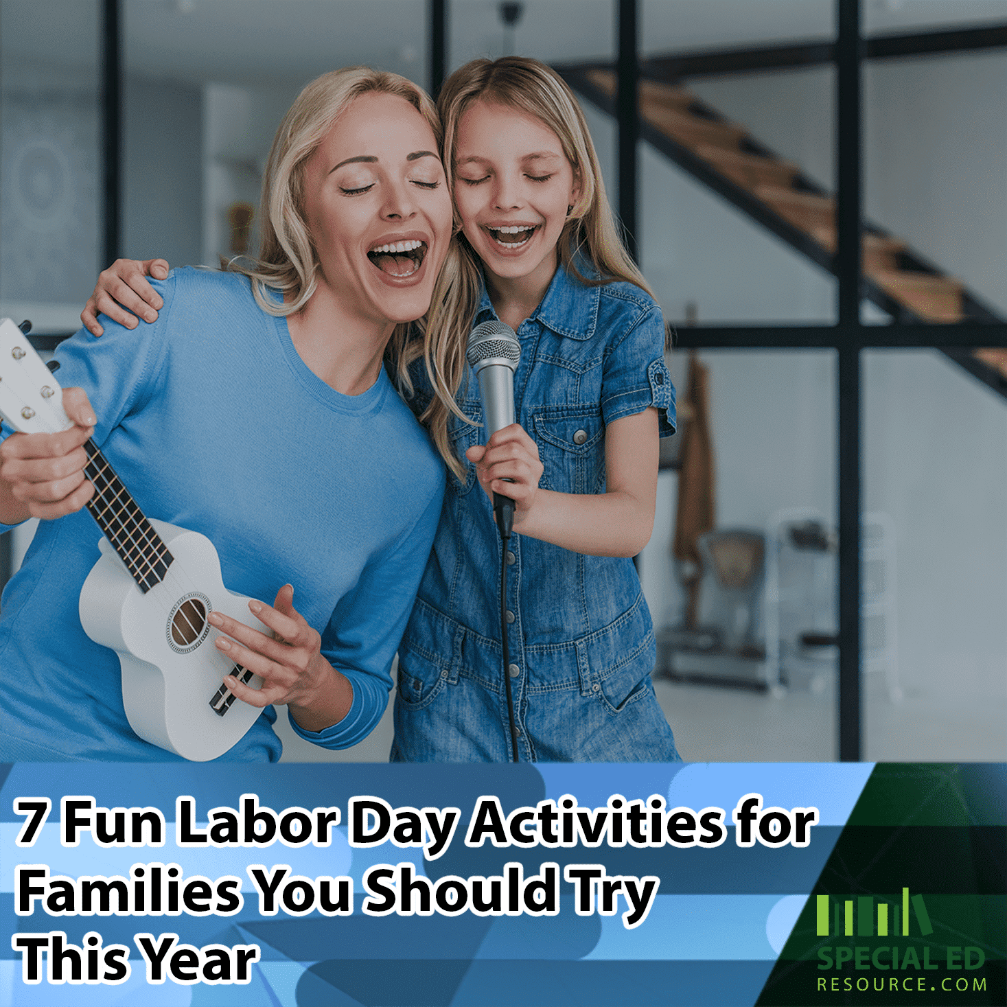 Mom and daughter playing karaoke at home, one of the 7 fun Labor Day activities for families you should try this year.