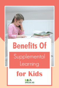 Young girl having an online tutoring session as supplemental learning to her education.